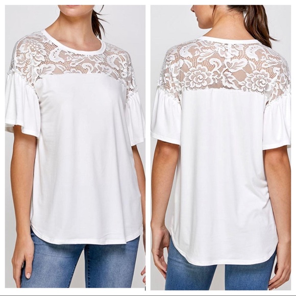 #13 Boho Chic Fabulous Lace Trim Tunic Top - Picture 4 of 5